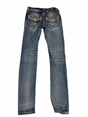 Miss Me Standard Skinny Distressed Jeans Women’s 26 Blue Mid Rise Stretch